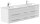 POSSEIK Waschbecken mit Unterschrank NERO XL weiß glanz 153,0 x 46,5 x 51,2 cm