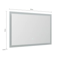 POSSEIK Spiegel mit Beleuchtung weiß 90,0 x 3,2 x 53,0 cm