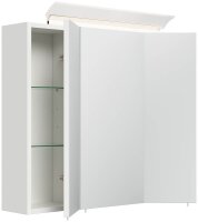 POSSEIK Spiegel mit Beleuchtung 70 weiß glanz 70,0 x 17,0 x 62,0 cm