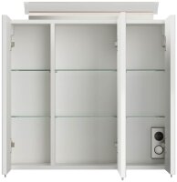 POSSEIK Spiegel mit Beleuchtung 70 weiß glanz 70,0 x 17,0 x 62,0 cm