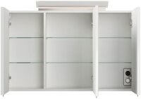 POSSEIK Spiegel mit Beleuchtung 120 weiß glanz 120,0 x 17,0 x 62,0 cm