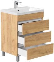 POSSEIK Waschbecken mit Unterschrank FELLINI 70 eiche gold 70,0 x 48,0 x 83,5 cm