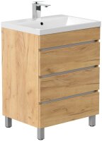 POSSEIK Waschbecken mit Unterschrank FELLINI 70 eiche gold 70,0 x 48,0 x 83,5 cm