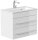 POSSEIK Waschbecken mit Unterschrank PORTUS SLIMLINE 600 weiß glanz 60,0 x 36,0 x 49,6 cm