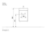 POSSEIK Waschbecken mit Unterschrank CUBI SLIMLINE grafit...