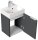 POSSEIK Waschbecken mit Unterschrank CUBI SLIMLINE grafit 40,0 x 31,0 x 56,3 cm