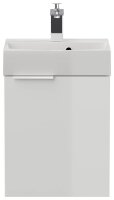 POSSEIK Waschbecken mit Unterschrank CUBI SLIMLINE weiß glanz 40,0 x 31,0 x 56,3 cm