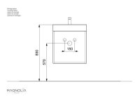 POSSEIK Waschbecken mit Unterschrank CUBI SLIMLINE eiche...