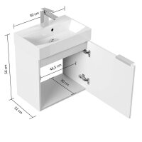 POSSEIK Waschbecken mit Unterschrank CUBI SLIMLINE eiche gold 50,0 x 31,8 x 56,3 cm
