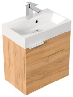 POSSEIK Waschbecken mit Unterschrank CUBI SLIMLINE eiche gold 50,0 x 31,8 x 56,3 cm
