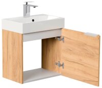 POSSEIK Waschbecken mit Unterschrank CUBI SLIMLINE eiche gold 50,0 x 31,8 x 56,3 cm