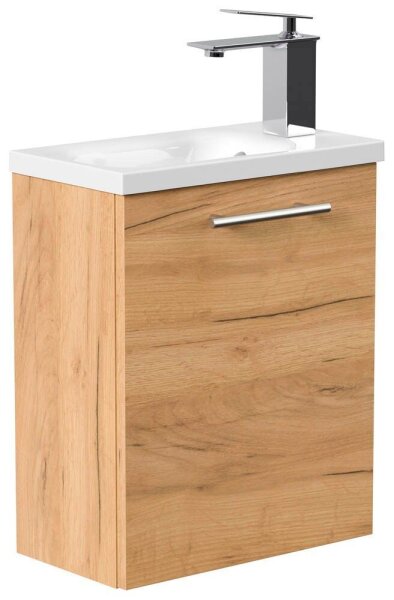 POSSEIK Waschbecken mit Unterschrank PIENI SLIMLINE eiche gold 40,0 x 22,0 x 49,3 cm