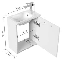 POSSEIK Waschbecken mit Unterschrank PIENI SLIMLINE eiche...
