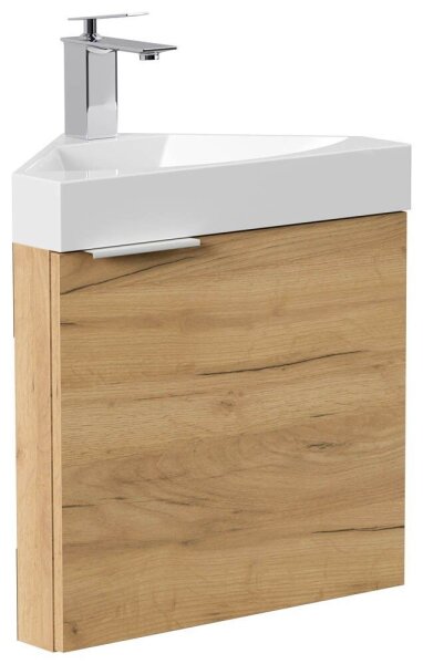 POSSEIK Waschbecken mit Unterschrank DELTA SLIMLINE eiche gold 52,0 x 37,0 x 55,0 cm