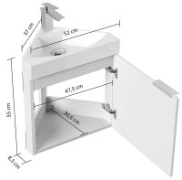 POSSEIK Waschbecken mit Unterschrank DELTA SLIMLINE eiche gold 52,0 x 37,0 x 55,0 cm