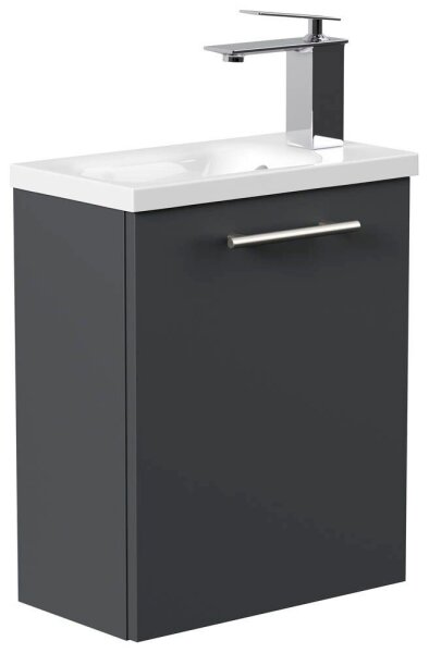 POSSEIK Waschbecken mit Unterschrank PIENI SLIMLINE grafit 40,0 x 22,0 x 49,3 cm