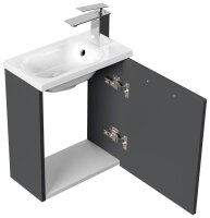 POSSEIK Waschbecken mit Unterschrank PIENI SLIMLINE grafit 40,0 x 22,0 x 49,3 cm