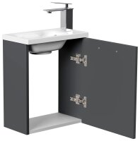 POSSEIK Waschbecken mit Unterschrank PIENI SLIMLINE grafit 40,0 x 22,0 x 49,3 cm