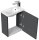 POSSEIK Waschbecken mit Unterschrank PIENI SLIMLINE grafit 40,0 x 22,0 x 49,3 cm