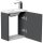 POSSEIK Waschbecken mit Unterschrank PIENI SLIMLINE grafit 40,0 x 22,0 x 49,3 cm