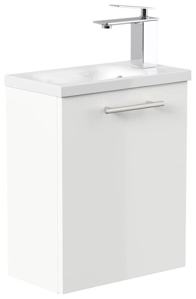 POSSEIK Waschbecken mit Unterschrank PIENI SLIMLINE weiß glanz 40,0 x 22,0 x 49,3 cm