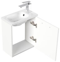 POSSEIK Waschbecken mit Unterschrank PIENI SLIMLINE weiß glanz 40,0 x 22,0 x 49,3 cm