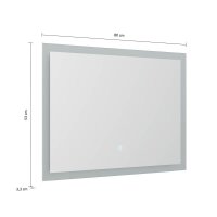 POSSEIK Spiegel mit Beleuchtung weiß 80,0 x 3,2 x 53,0 cm