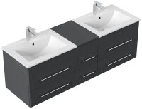 POSSEIK Waschbecken mit Unterschrank NERO XL grafit 153,0 x 46,5 x 51,2 cm
