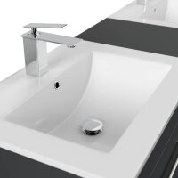 POSSEIK Waschbecken mit Unterschrank NERO XL grafit 153,0 x 46,5 x 51,2 cm