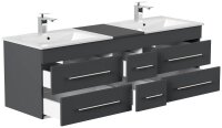 POSSEIK Waschbecken mit Unterschrank NERO XL grafit 153,0 x 46,5 x 51,2 cm