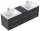 POSSEIK Waschbecken mit Unterschrank NERO XL grafit 153,0 x 46,5 x 51,2 cm