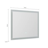 POSSEIK Spiegel mit Beleuchtung weiß 70,0 x 3,2 x 53,0 cm