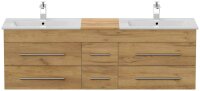 POSSEIK Waschbecken mit Unterschrank NERO XL eiche gold 153,0 x 46,5 x 51,2 cm