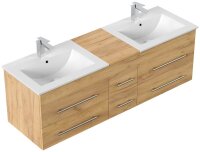 POSSEIK Waschbecken mit Unterschrank NERO XL eiche gold 153,0 x 46,5 x 51,2 cm