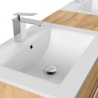 POSSEIK Waschbecken mit Unterschrank NERO XL eiche gold 153,0 x 46,5 x 51,2 cm