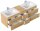 POSSEIK Waschbecken mit Unterschrank NERO XL eiche gold 153,0 x 46,5 x 51,2 cm