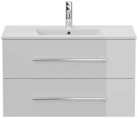 POSSEIK Waschbecken mit Unterschrank HOMELINE 90 weiß glanz 91,0 x 46,5 x 55,8 cm