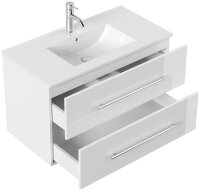 POSSEIK Waschbecken mit Unterschrank HOMELINE 90 weiß glanz 91,0 x 46,5 x 55,8 cm