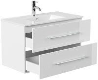 POSSEIK Waschbecken mit Unterschrank HOMELINE 90 weiß glanz 91,0 x 46,5 x 55,8 cm