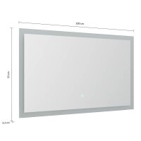 POSSEIK Spiegel mit Beleuchtung weiß 100,0 x 3,2 x 53,0 cm
