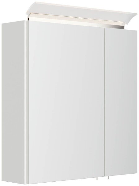 POSSEIK Spiegel mit Beleuchtung 60 weiß glanz 60,0 x 17,0 x 62,0 cm