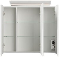 POSSEIK Spiegel mit Beleuchtung 75 weiß glanz 75,0 x 17,0 x 62,0 cm