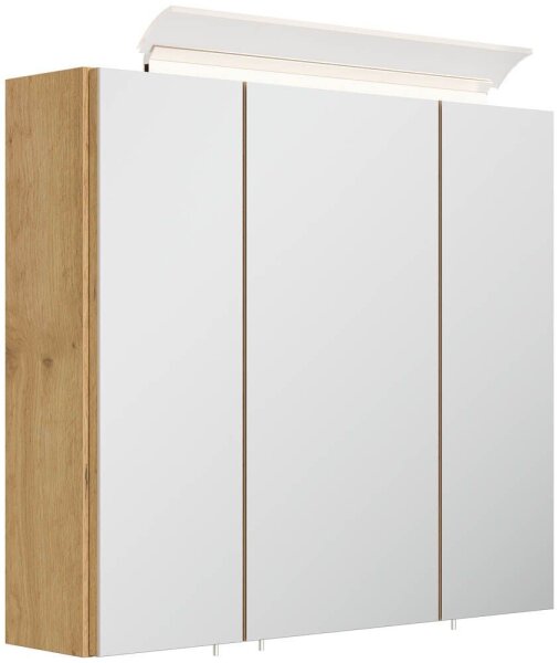 POSSEIK Spiegel mit Beleuchtung 70 eiche gold 70,0 x 17,0 x 62,0 cm