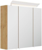 POSSEIK Spiegel mit Beleuchtung 70 eiche gold 70,0 x 17,0...