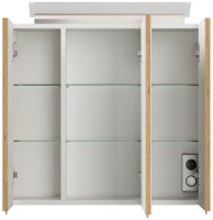 POSSEIK Spiegel mit Beleuchtung 70 eiche gold 70,0 x 17,0 x 62,0 cm