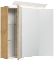 POSSEIK Spiegel mit Beleuchtung 70 eiche gold 70,0 x 17,0 x 62,0 cm
