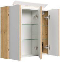 POSSEIK Spiegel mit Beleuchtung 70 eiche gold 70,0 x 17,0 x 62,0 cm