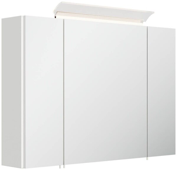 POSSEIK Spiegel mit Beleuchtung 90 weiß glanz 90,0 x 17,0 x 62,0 cm