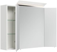 POSSEIK Spiegel mit Beleuchtung 90 weiß glanz 90,0 x 17,0 x 62,0 cm