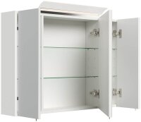POSSEIK Spiegel mit Beleuchtung 90 weiß glanz 90,0 x 17,0 x 62,0 cm